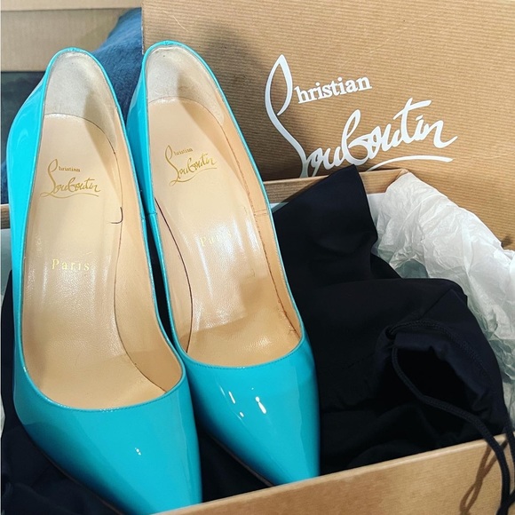 Christian Louboutin So Kate 120mm Sky Blue Patent Pumps - Picture 2 of 11